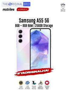 Samsung A55 5G - 8GB RAM - 256GB Storage - PTA Approved - 1 Year Warranty - Violet - The Original Bro Mobiles - TOB40